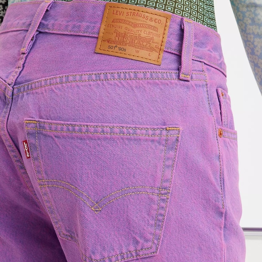 NWT Levi’s 501®  Denim Jeans Iris High Rise Straight Leg Orchid Purple - Size 27 - Picture 4 of 5